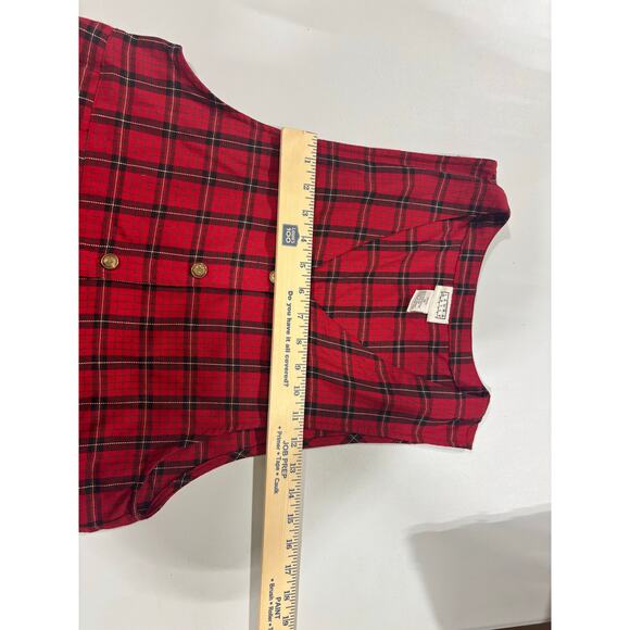 Vtg Blair Red Tartan Plaid  Jumper Dress Women’s Med Cottagecore 90s Holiday - Picture 7 of 8
